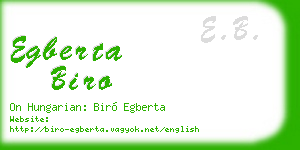 egberta biro business card